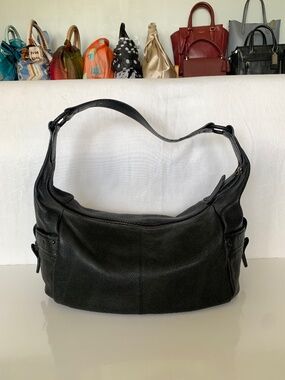 RADLEY LONDON Black Premium Thick Slouchy Soft Pebbled Leather Large Hobo  Bag
